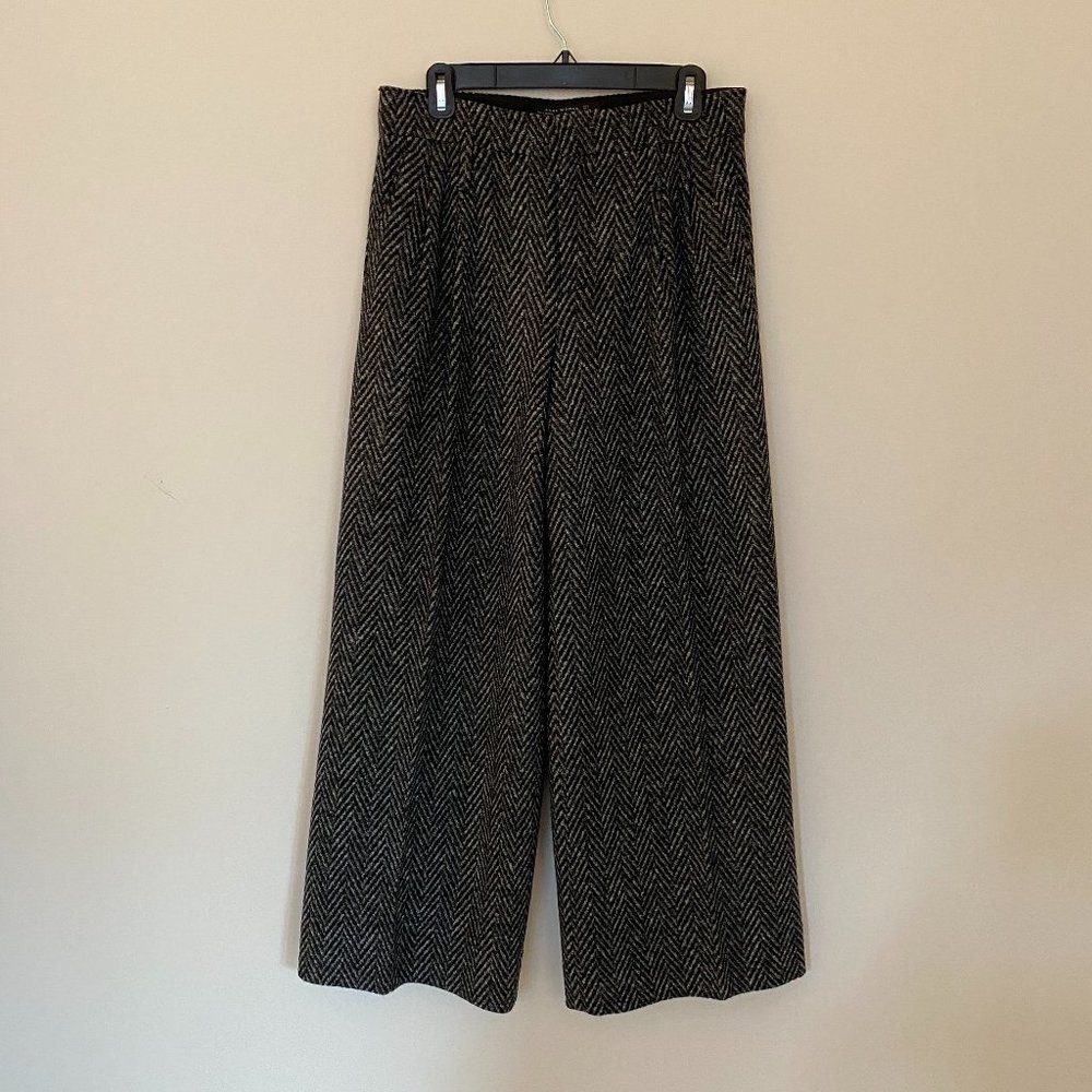 Zara Herringbone Wide Leg Pants